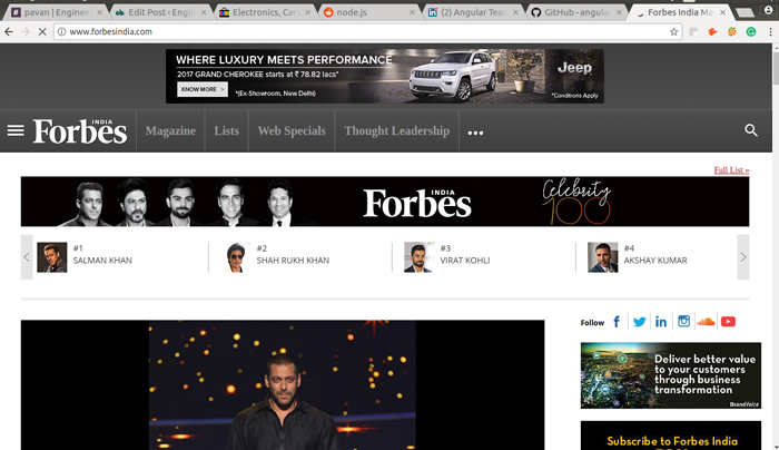 Forbes Web application